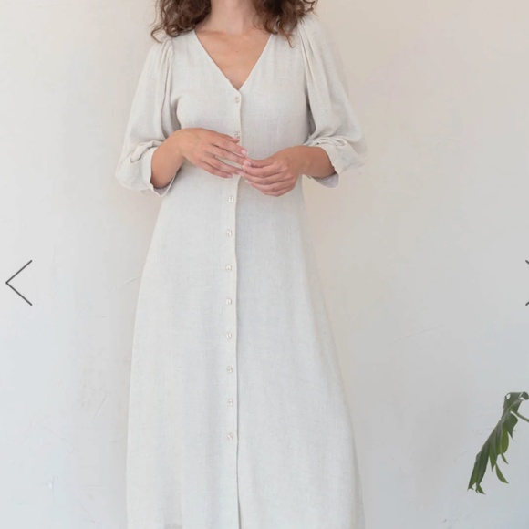 NWT Linen Agnes Midi Dress - Picture 5 of 6
